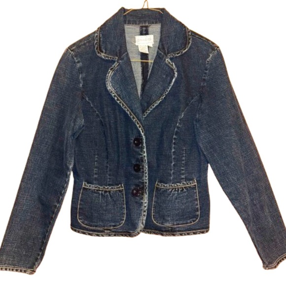 Live a Little Jackets & Blazers - Live A Little Women's Size Small Vintage Dark Wash Blue Denim Jacket